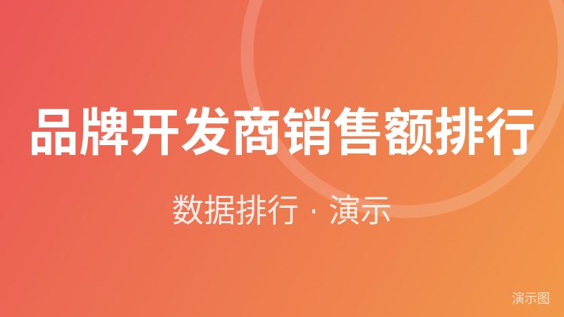 品牌开发商销售额排行(演示) 品牌开发商销售额排行(演示)