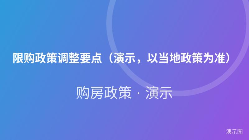 限购政策调整要点（演示，以当地政策为准）