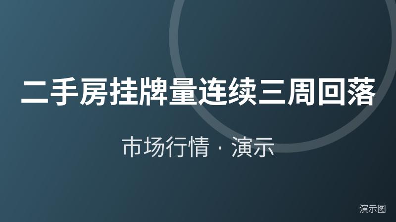 二手房挂牌量连续三周回落(演示数据) 二手房挂牌量连续三周回落(演示数据)