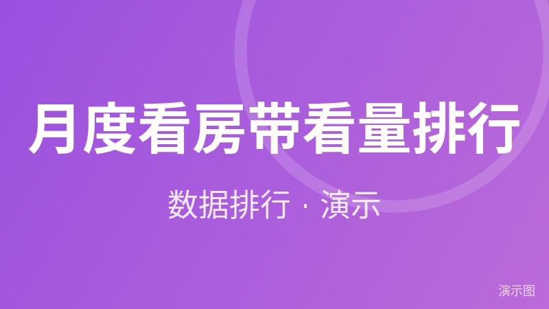 月度看房带看量排行(演示数据) 月度看房带看量排行(演示数据)