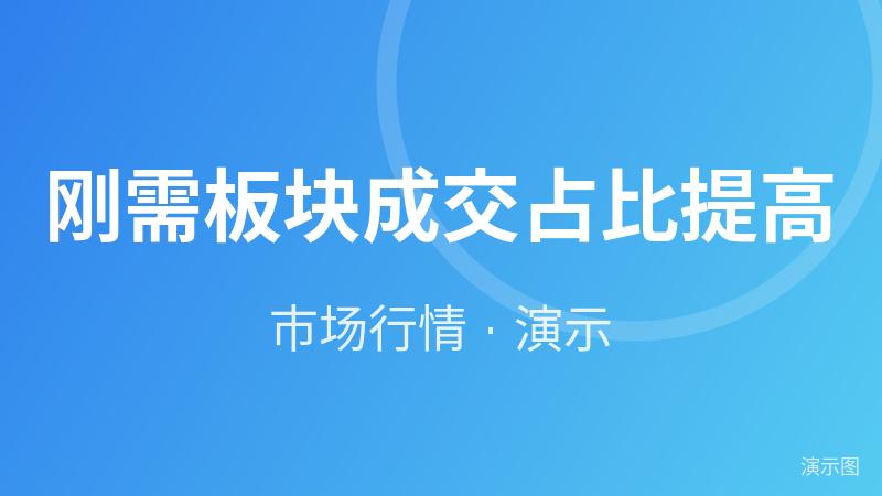 刚需板块成交占比提高(演示数据) 刚需板块成交占比提高(演示数据)