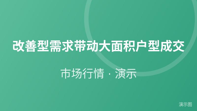 改善型需求带动大面积户型成交(演示) 改善型需求带动大面积户型成交(演示)